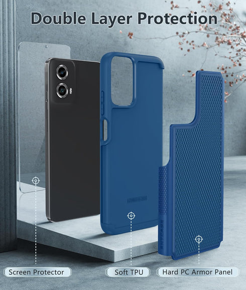 FNTCASE for Motorola Moto G-Power-5G-2024 Case: Dual Layer Protective Heavy Duty Cell Phone Cover Shockproof Rugged with Non Slip Textured Back - ...