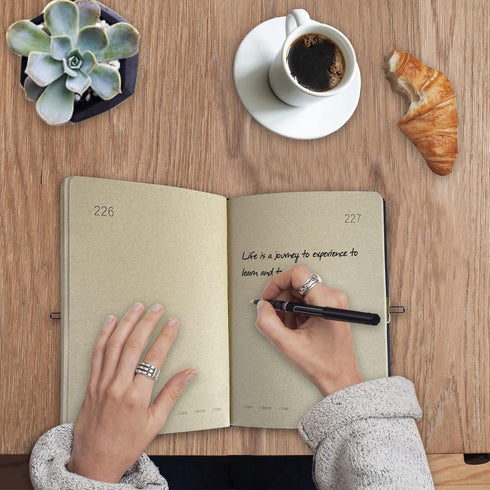 Vintage 365 Journal With Lock And Key A5 Blank Page Notebook Black Hardcover Diary Journal For Women, Men, Adults...