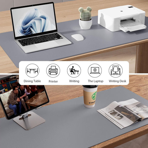 Leather Desk Pad Protector,Mouse Pad,Office Desk Mat, Non-Slip PU Leather Desk Blotter,Laptop Desk Pad,Waterproof Desk Writing Pad for Office and ...