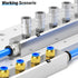 TAILONZ PNEUMATIC Silver 5 Way Pneumatic Shunt Aluminum Block Pneumatic Manifold Air Distribution Block Air path exhaust air source distributor,Co...