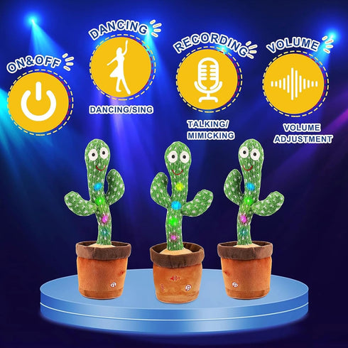 Emoin Dancing Cactus Talking Cactus Toy, Cactus Baby Toy Singing Children's Song+Box,Mimicking Cactus Recording &Repeating What You Say,Electronic...