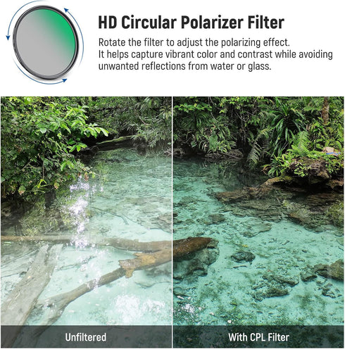 NEEWER 77mm CPL UV Lens Filter Kit, Circular Polarizer(Polarizing) UV Protection Filter Set with HD Optical Glass with Double Sided 30 Layer Nano ...