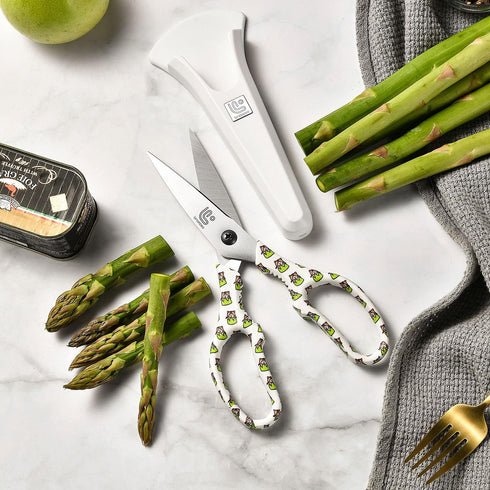 Linoroso Kitchen Scissors Heavy Duty Kitchen Shears with Magnetic Holder Made with Japanese Steel 4034, Multipurpose Ultra Sharp Cooking Scissors ...