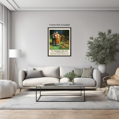 Posterizer 1 pcs-The shepherds find Jesus poster-Religious Posters-Gifts for Christians -Decor for Church, Sunday School Classroom- unframed wall ...