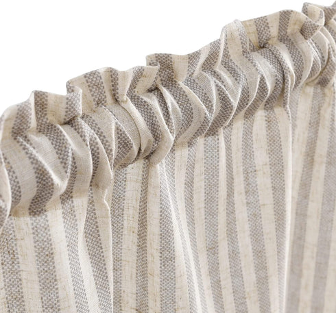 Vangao Stripe Farmhouse Kitchen Curtains 36 Inch Length Linen Blend Cafe Curtains Tickingstripe Tier Drapes Pinstripe Semi-Sheer Small Window Trea...