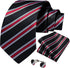 DiBanGu Mens Stripe Plaid Tie Set Floral Necktie Pocket Square Cufflinks Set Party Wedding Business...