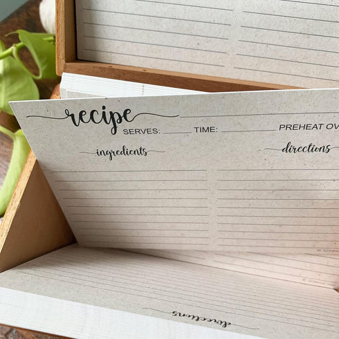 321Done 5" x 7" Recipe Cards (Set of 50) - Extra Large Double-Sided Premium Card Stock - Made in USA - Script Font Minimalist, Large Kraft Tan...