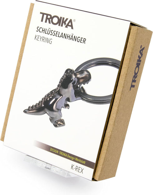 Troika K-REX – KR17-39/GM – Keyring – T-Rex, Tyrannosaurus Rex, dinosaur, dino – cast metal– shiny – gunmetal grey original...