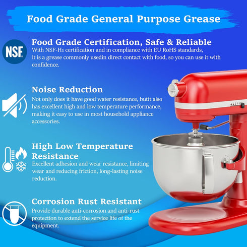 Horex Food Grade Grease 50g Kitchen Stand Mixer Machines Anti-Seize Mixer Gear Bearing Attachments for Home Household Coffee Cooking Machine...