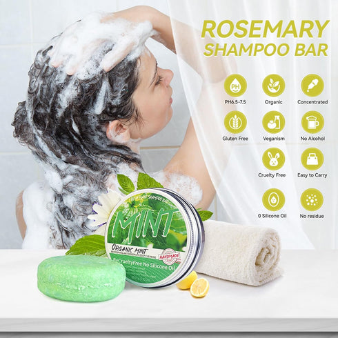 Mint Hair Shampoo Bar, Deep Cleansing for Hair & Scalp Hair Loss Shampoo Soap, Organic Shampoo Bar Oil Control, 0 Silicone Oil...