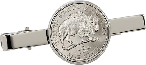 Westward Journey Bison Nickel Silvertone Tie Clip...