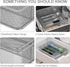 TQVAI Silverware Organizer - 5 Slots Non-Slip Mesh Kitchen Drawer Organizer - Metal Compact Utensil Cutlery Holder in Drawer Tray, Silver...