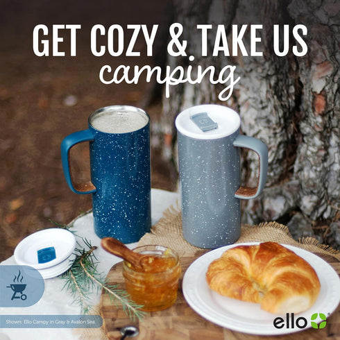 Ello Campy 18oz Stainless Steel Travel Mug with Handle and Leak-Proof Slider Lid, Reusable, Vacuum Insulated, Perfect for Coffee or Tea, Home, Gif...