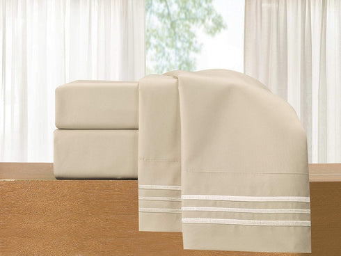 Elegant Comfort 1500 Thread Count Embroidered Egyptian Quality Luxurious Silky Soft Wrinkle & Fade Resistant 2-Piece Pillowcase, Standard/Queen Si...