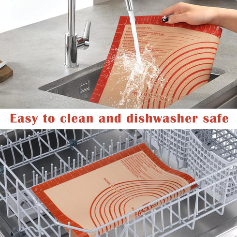 Extra Thick Silicone Pastry Mat Large for NonStick Baking Mat with Measurement?For Kneading mat,Fondant/Counter Pad, Dough Rolling Mat, Silicon Co...