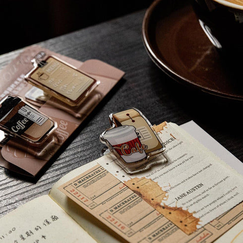 Doraking 2PCS Coffee Acrylic Paper Photo Clip Holder, Chip Bag Binder Sealing Clips for Food Packages, Office Supply...