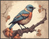Posterizer 1 pcs- Blue and orange bird with a rustic background-Art for Animal Lovers- Gift for Men Women Entrepreneur Teens-Living Room Bedroom D...