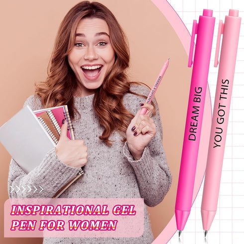 50 Pcs Gel Ink Pens Motivational Pen for Coworkers Inspirational Quote Pen Retractable Rolling Ball Smooth Writing for School Supplies Office Home...
