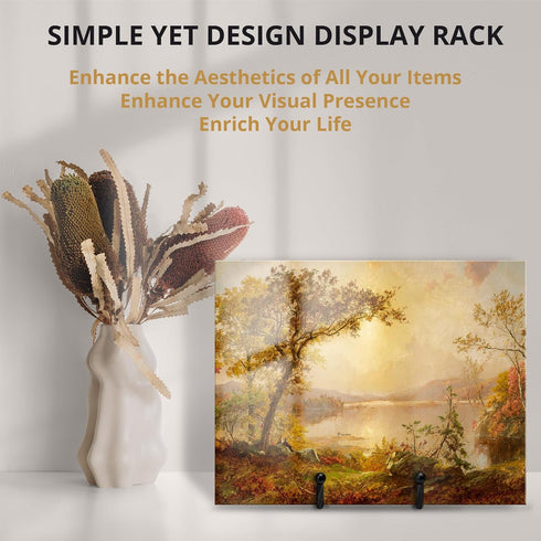 3 Pack 6inch Picture Stands for Display, Black Metal Plate Stands for Display - Decorative Plate Stand, Plate Holder Display Stand, Picture Frame ...