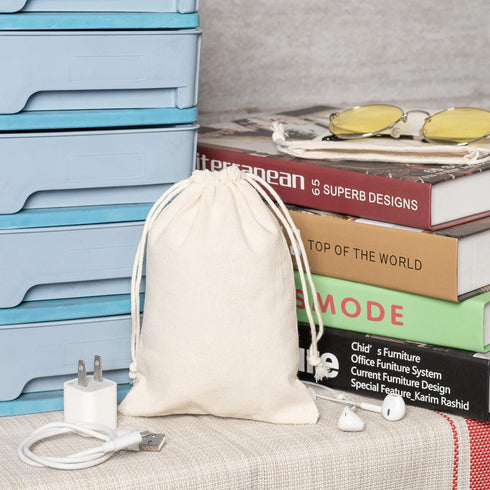 DR Cotton Muslin Drawstring Bags 5×7?Inch – 12?Pack Unbleached Reusable Favor Pouches for Crafts, Herbs, Gifts & Pantry Storage?|?Heavyweight?144?...