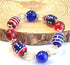 USA Bracelet, Red White Blue Americana Beaded Bracelet, 4th Of July Bracelets For Women, Brithday Christmas Gift, 1 pc...