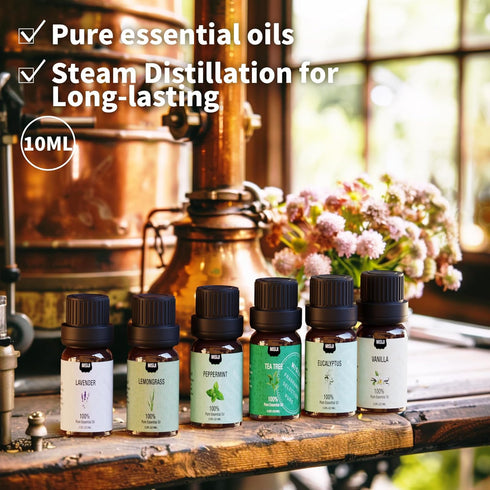 Essential Oils Set Top 6 Aromatherapy-Essential Oils for Diffuser for Home,Air Freshening Diffuser Oils Scents for aromatherapy,Laundry,Candle&Soa...
