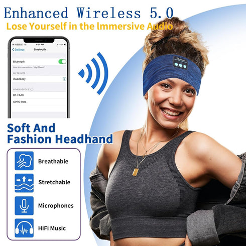 Bluetooth Headphones, Sleep Headphones Headband Wireless for Sleeping Side Sleepers - adjustable sleep headphone, and Bluetooth Headbands for Wome...