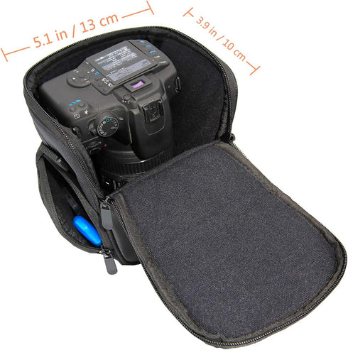 FOSOTO DSLR Camera Case Nylon Holster Bag Compatible for Nikon D3300 D3400 D3500 D5300 D5600 B700,Canon EOS Rebel XT XTi T6 T5i T3i SL2 1300D,Pent...
