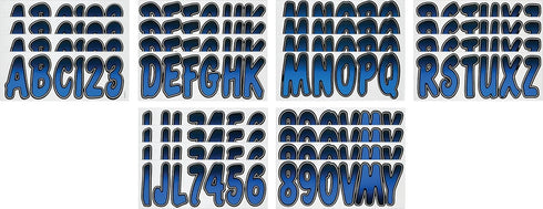 Hardline Products Series 200 Factory Matched 3-Inch Boat & PWC Registration Number Kit, Blue/Black - BLBKG200...