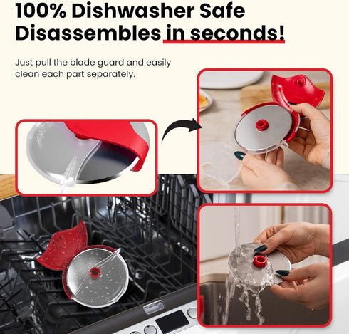 Premium Pizza Cutter Wheel - Slicer with Protective Blade Guard - Razor Sharp Stainless Steel - Easy to Clean & Detachable Slicer - Round Shaper W...