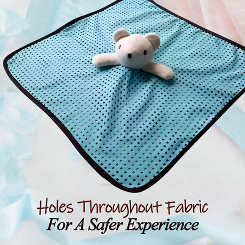 The Safer Baby Lovey | Breathable & Soft Security Blanket | Soft Blanket with Holes for Easy Breathing | Gender Neutral Snuggle Toy | Baby Gift fo...