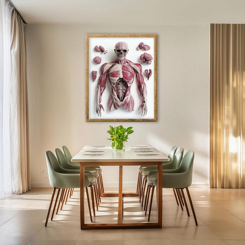 Posterizer 1 pcs-anatomical illustration of the human muscular system 2-Teachers & Classrooms-Abstract & Modern Art-School and classroom art- unfr...