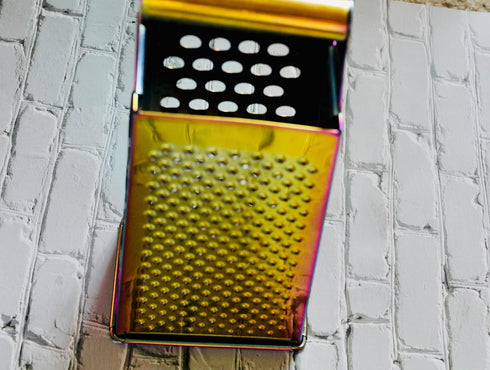 Large Stainless Steel 4 Sides Grater Slicer with Handle, Multifunctional Cutter Planing for Ginger, Garlic, Cucumbers, Carrots, Cheese, Potato, Er...
