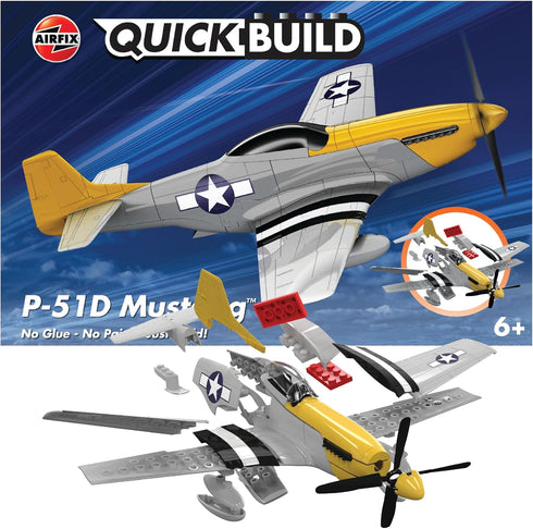 Airfix Quickbuild P-51D Mustang Airplane Brick Building Plastic Model Kit J6016...