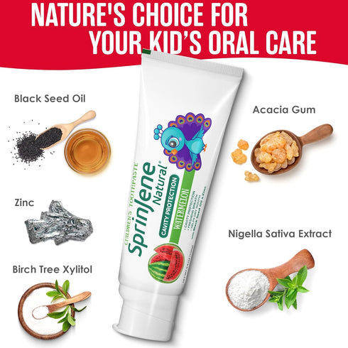 Sprinjene Kids Toothpaste Strawberry Toothpaste for Kids Patented Natural SLS Free Fluoride Free Toothpaste Kids Toothpaste No Fluoride Pack of 2 ...