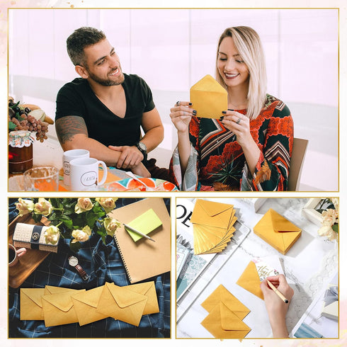 Yahenda 200 Count Mini Gift Card Envelopes Bulk Wedding Pocket Small Paper Envelopes Gift Card Sleeves Greeting Business Card Envelopes Tiny Envel...