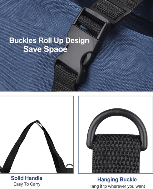 Roll Up Tool Bag, 16OZ Canvas Wrench Roll Up Pouch Multi-Purpose Tool Roll Organize, 5 Zippered Tool Pockets (Blue)...