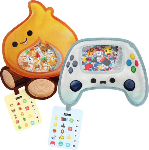 BIZYBOO - The Original Seek & Find Plush - Hidden Object Search Problem Solving Educational Matching Game for Kids 2 and Up - 2 Pack (GG & Toasty)...