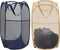 2 Pack Collapsible Pop Up Laundry Hamper, Large Capacity Mesh Laundry Basket Space Saving for Apartments, Student Dorms, Apartment (Beige+Blue)...