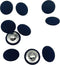 Navy Blue Fabric Cloth Covered with Metal Shank Round Buttons for Suits Gowns Blouses Shirts DIY Sewing 18mm(3/4 Inch) 10Pc...