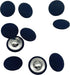 Navy Blue Fabric Cloth Covered with Metal Shank Round Buttons for Suits Gowns Blouses Shirts DIY Sewing 18mm(3/4 Inch) 10Pc...