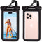 Waterproof Phone Pouch (2-Pack) — Designed in Hawaii — Case Fits All iPhones (incl. 15 Pro Max), Samsung Galaxy S24 & More Black/Black......
