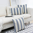 JOJUSIS Stripe Throw Pillow Covers Farmhouse Pillowcases Pack of 2 20 x 20 Inch Blue...
