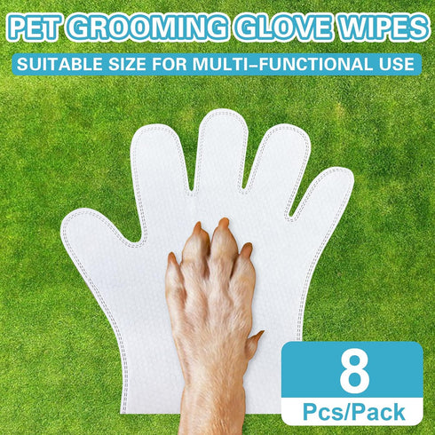 Dog Glove Wipes for Cleaning Paws Butt | Pet Grooming Deodorizing Dog Ear Glove Wipes | Fragrance Free Natural Puppy Glove Wipes | Soothes Itchy D...