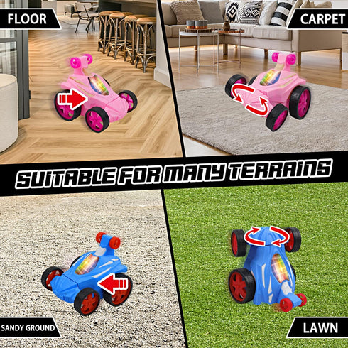 HYW Remote Control Stunt Car for Kids Set of 2,Double Sided 360° Rotation and Flip,with LED Light,Toy Christmas Birthday Gifts for Boys and Girls ...