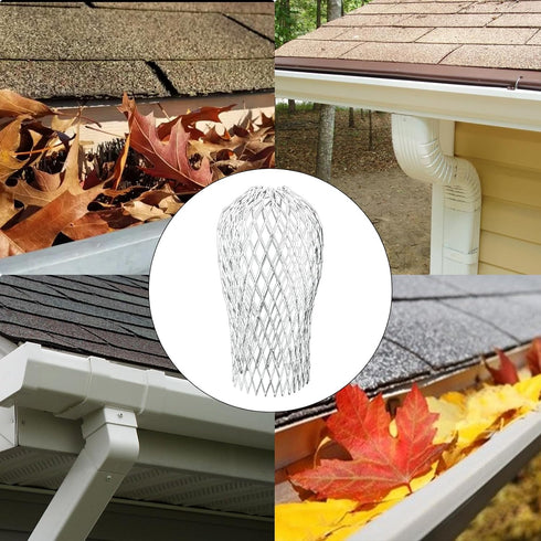 4-Pack 3.5" Expandable Aluminum Downspout Gutter Guards - Leaf & Debris Filter Strainers to Prevent Blockages, Fits Most Gutters...
