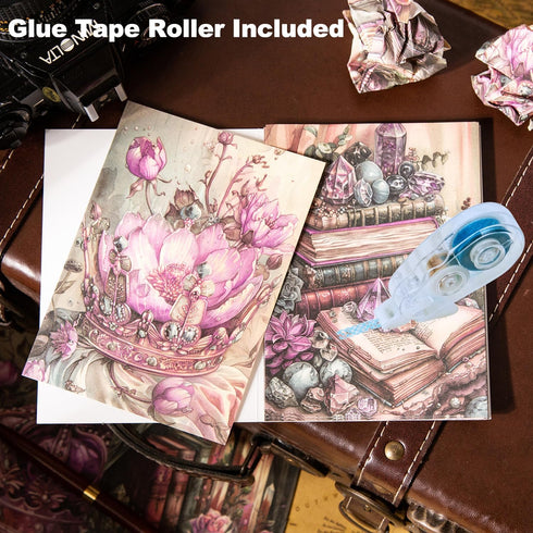 180Pcs Travel Notes Scrapbook Paper, Vintage Ephemera Pack for Journaling, Junk Journal, and Scrapbooking Supplies, Craft Kit with Glue Tape...