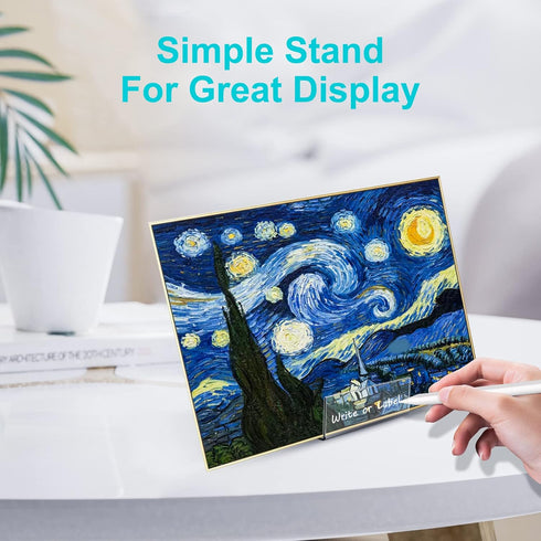 Acrylic Book Stand with Ledge,4PC 4 Inch Clear Acrylic Display Easel Transparent Display Stand Holder Tablet Holder for Displaying Books,Magazine,...
