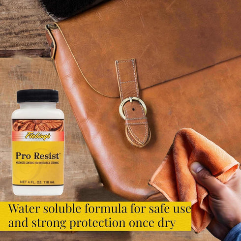 Fiebing's Pro Resist (4 oz) - Maximize Contrast for Antiquing, Staining, Dyeing Leather - Top Finish Resists Moisture, Sun & Dirt - Seal & Protect...