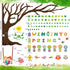 135 Pcs Spring Bulletin Board Decoration Tree Bulletin Board Decoration Bulletin Board Tree Cutout Bunny Butterfly Flower Decorations for Easter C...